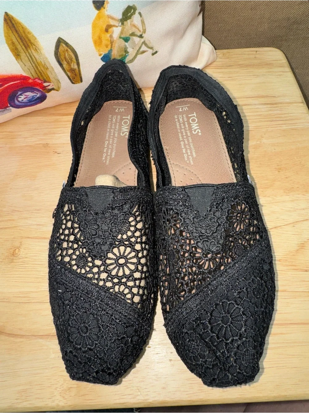 Toms Women'S Alpargata Classic Woven Espadrille Slip-On In Black Size 7